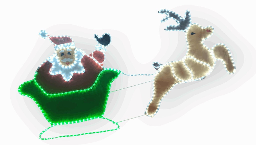 trineo papa noel fondo blanco