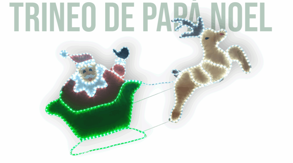 trineo con papa noel y reno